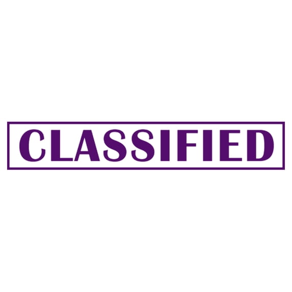 Printtoo Classified Self Inking Rubber Stamp Pre-Inked Office Stamp- Home Office Business Stationery, Purple- 42 x 9 mm