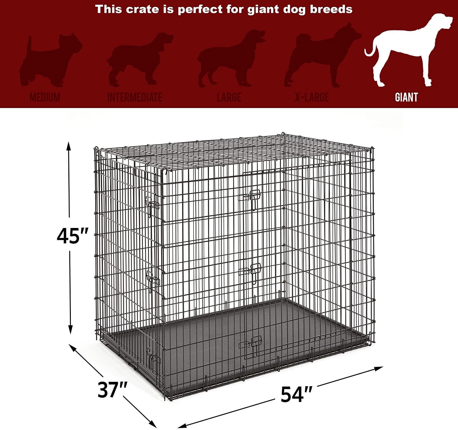 midwest ginormous double door crate