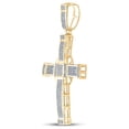 thumbnail image 2 of 10kt Yellow Gold Mens Round Diamond Cross Charm Pendant 7/8 Cttw, 2 of 2
