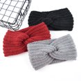 thumbnail image 3 of 4PCS Tejer Cruz anudada Banda para el cabello de borde ancho Sombrero de protección auditiva femenina, 3 of 6