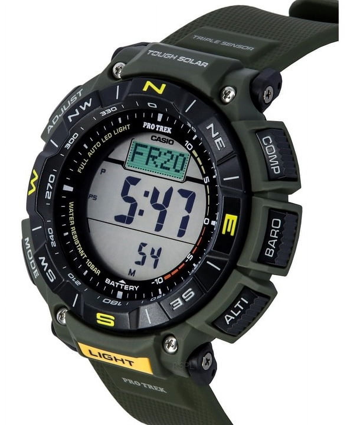 Casio Pro Trek Digital Green Bio Based Resin Strap Tough Solar PRG-340-3 100M Men's Watch