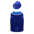 thumbnail image 2 of Haitryli Sequins Waistcoat for Girls Boys Fancy Hip Hop Dance Vest Disco Party Dress Up Latin Jazz Dance Shirts Blue 12, 2 of 3