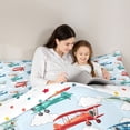 thumbnail image 4 of Erosebridal Colorful Cartoon Airplane Twin Comforter Sets,Multicolor Aircraft Theme Bedding Set For Boys Kids, Reversible 2pcs, 4 of 7