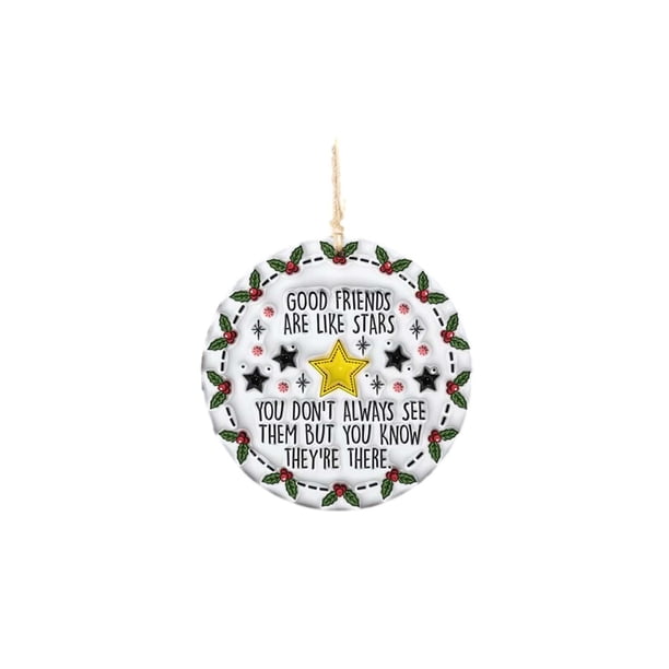 Decoraciones de Árboles de Navidad, Colgante de Amistad de Acrílico Circular Personalizado, Interesantes Ornamentos de Vacaciones para Árboles de Navidad Puertas Mochilas, Decoración Del Hogar