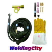 WeldingCity WP-9F-25R Complete Ready-to-Go Package Flex-Head 25' 125 Amp Air-Cooled TIG Welding Torch