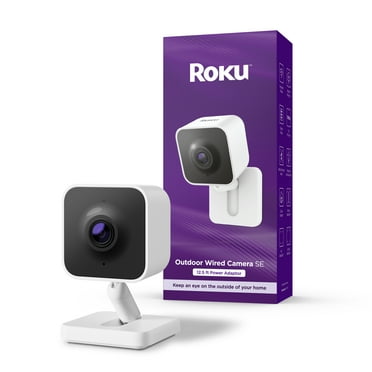 Roku Outdoor Camera SE 2025 - Home Security - IP65 Weather Resistant Wired Security Camera with 1080p HD Night Vision