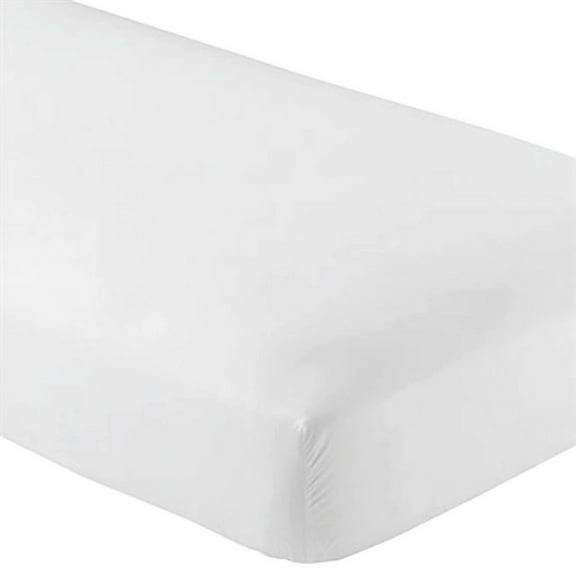 Crescent Bedding 300 Thread Count Twin Extra Long Fitted Sheet - Soft Microfiber, White
