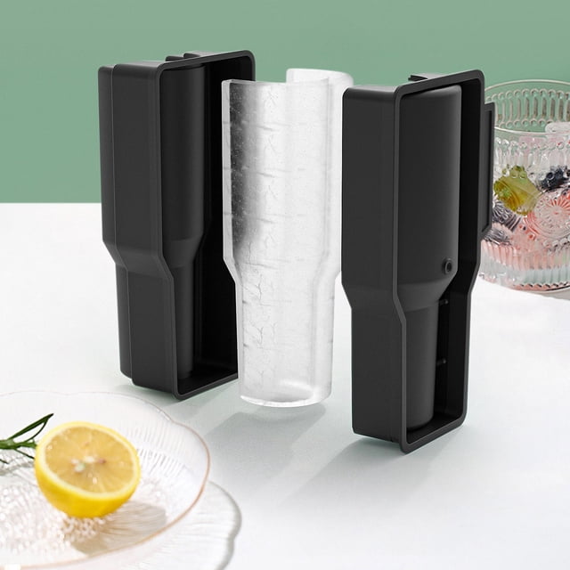 Enrejado cilíndrico para hielo con forma de taza, marco de metal, portátil, para oficina, fabricación de hielo, acero inoxidable, diseño de 2 niveles, para cocina