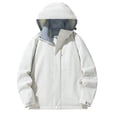 thumbnail image 2 of IUYRTFE Women's Hooded Zip Up Outdoor Jacket Lightweight Windbreaker with Pockets for Hiking and Daily Wear, 2 of 6