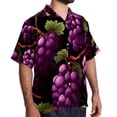 thumbnail image 2 of Grape Men's Short Sleeve Poplin Shirt, Casual Printed Beach Button Down Summer Unisex Shirts, 2 of 6