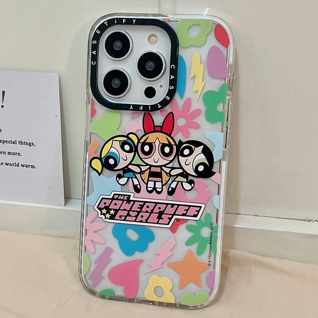 Funda De Teléfono De Tres Niñas De Dibujos Animados Compatible Para iPhone14/13/12/11/Pro/Max Protectora De Acrílico Duro A Prueba De Golpes