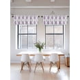 thumbnail image 3 of Purple Gray Leaves Kitchen Curtain Valances for Windows Farmhouse Short Curtains, Summer Tropical Plant Aesthetics Rod Pocket Valance Curtain for Bedroom Cafe Living Room 42"x12", 3 of 8