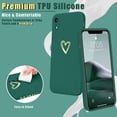 thumbnail image 3 of Compatible with iPhone Xr Case 6.2 inch for Women Girls, Cute Luxury Love Heart [Soft Anti-Scratch Full Camera Lens Protection] Silicone Girly Shockproof Phone Case for iPhone Xr-Dark Green, 3 of 14