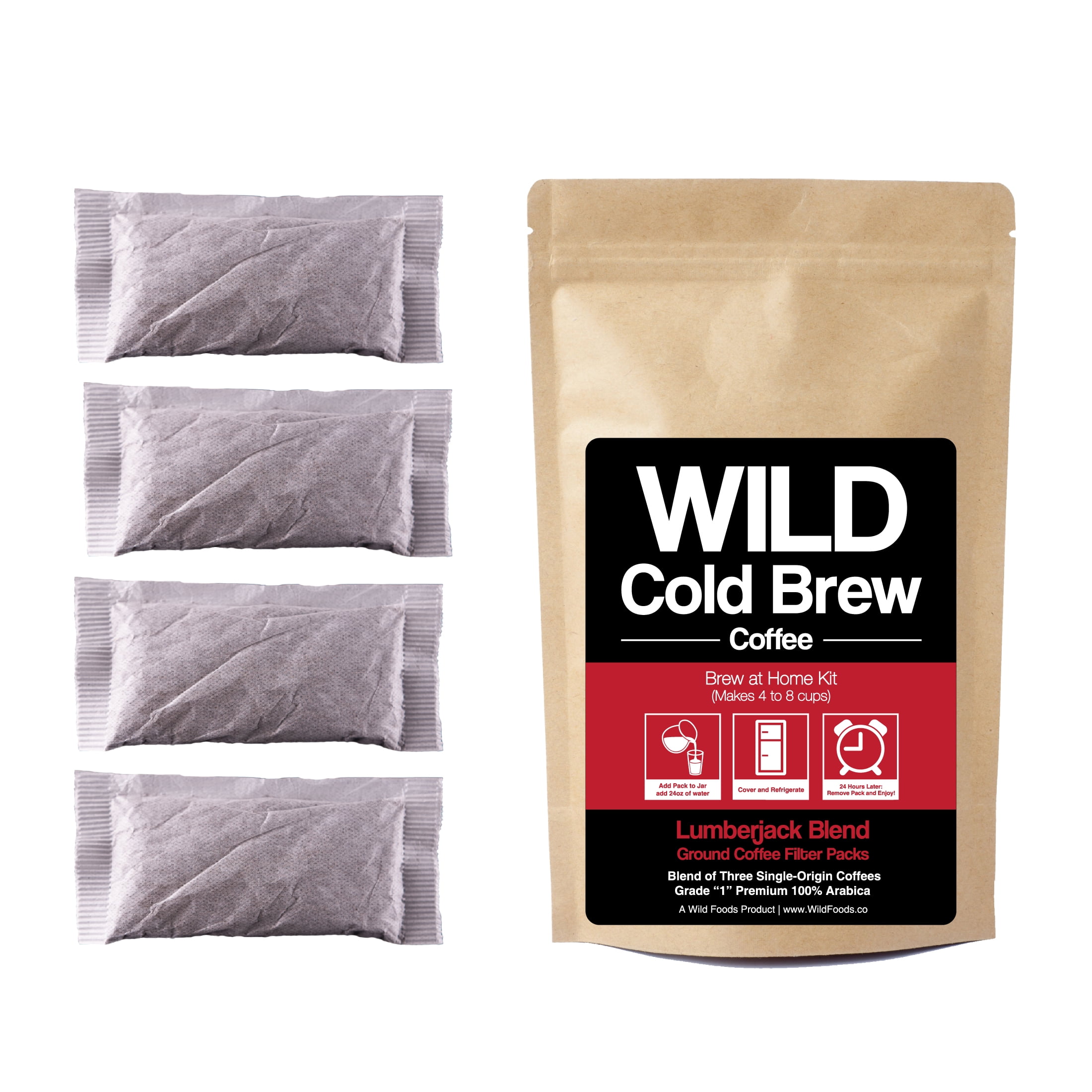 Wild Cold Brew Coffee Pouches BrewAtHome Organic, Fair Trade