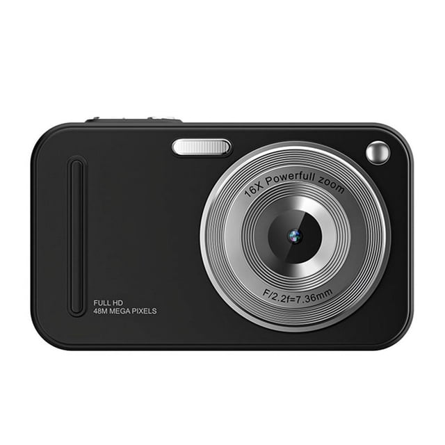 Cámara Digital, Enfoque Automático, 48 MP, AF, 4K, para Niños, con Zoom de 16X, Antivibración, para Adolescentes y Niños, Color Negro
