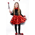 thumbnail image 4 of Girls Ladybug Costume, Deluxe Animal Fancy Dress Outfit with Wings (10pcs Set), 4 of 6