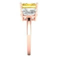 thumbnail image 3 of Clara Pucci 14K Rose Gold Solid Gold Yellow Three-Stone Anniversary Ring for Women - 4 cttw Emerald Cut, 3 of 8