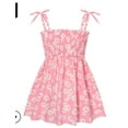 thumbnail image 3 of ITFABS Robe à Bretelles Imprimée Florale d'Été pour Filles, Col Bateau, Lacée, 3 of 8