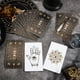 thumbnail image 4 of 100 cartas de tarot en blanco con diseño en el reverso, cartas de tarot oráculo para escribir, con diseño en lámina dorada, 6,9 x 11,8 cm (2,72 x 4,65 pulgadas)., 4 of 5