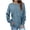 Blue, variant on Women's Casual Crew Neck Sweatshirt Loose Soft Long Sleeve Pullover Tops Chest Pleated Velvet Top Blue L