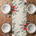 thumbnail image 4 of Table Runner 90 Inches Long for Kitchen Dining, Poppy Flowers Eucalyptus Dresser Scarf Farmhouse, Dining Table Decorations for Wedding/Parties, Rustic Weeping Botanical Linen 13 x 90 In, 4 of 8