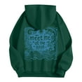 thumbnail image 6 of UngA Graphic Hoodie for Women 2025 Cute Preppy Sweatshirt Long Sleeve Drawstring Pullover Tops With Pockets Dark Green,S, 6 of 7