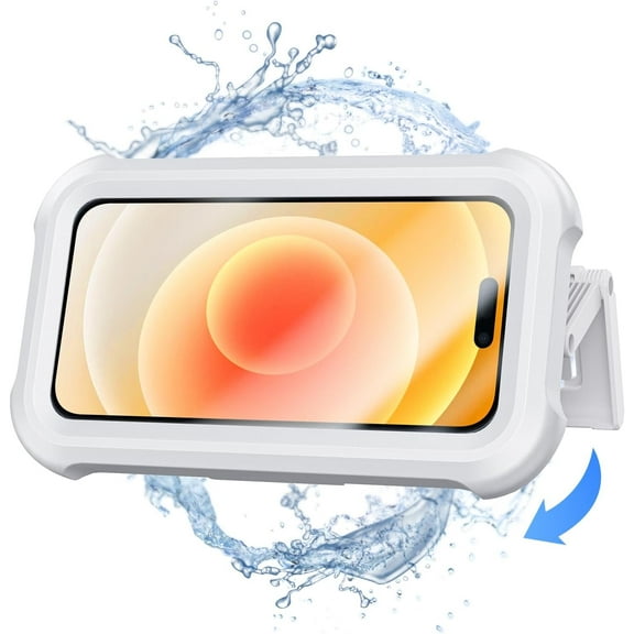Upgraded Shower Phone Holder, Waterproof 480° Rotation, for Bathroom Mirror Bathtub Kitchen Cell Phone Stand Case Compatible with 4-7inch Smartphones