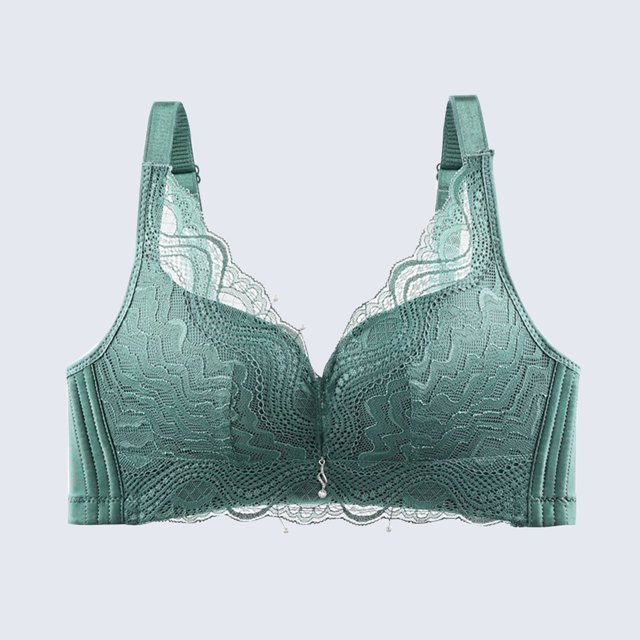 LOVZFMLL Bras for Women Woman's Solid Color Printing Large Size Ventilate Bra Without Steel Rim Green M