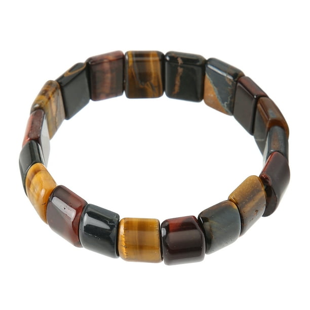 PULSERA DE CUENTAS, CUENTAS CUADRADAS PULSERA DE PIEDRA NATURAL DE COLOR NATURAL LISO DELECTIVO PARA REGALO DE CUMPLEARES