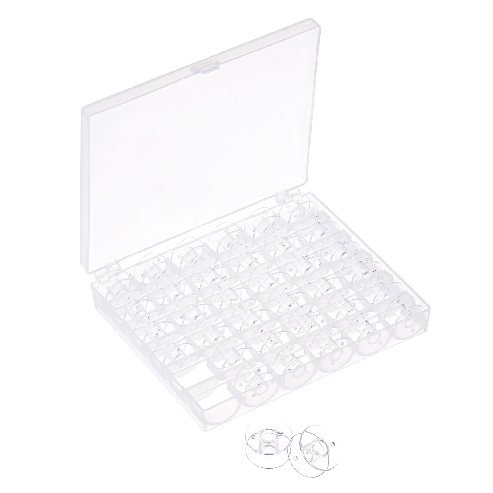 Plastic Bobbins Set Standard Sizes with 36 Compartments Box for Sewing
