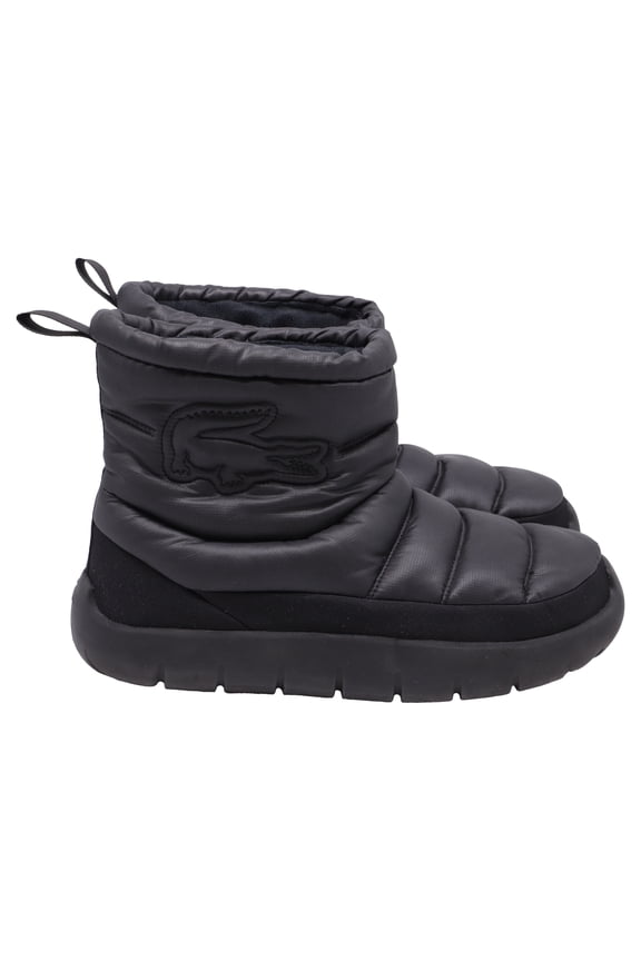 Pre-Owned Lacoste Serve Quilted Winter Ankle Boots in Black Polyester