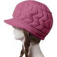 thumbnail image 4 of DJN Women Winter Hat Fleece Lined Thick Knit Beanie for Cold Weather Warm Casual Cap Purple One Size, 4 of 4