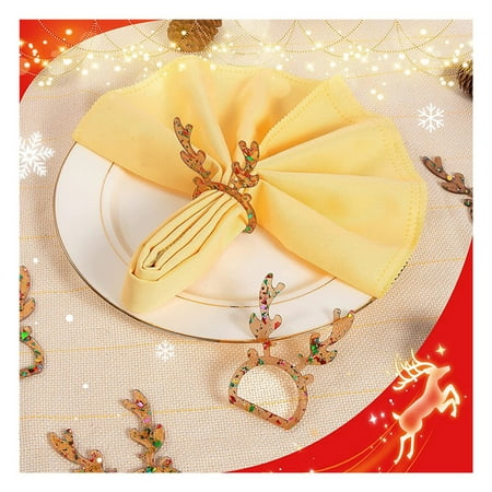 

Dinning Table Napkin Holder Christmas Atmosphere Napkin Ring for Indoor Outdoor Party Holidays
