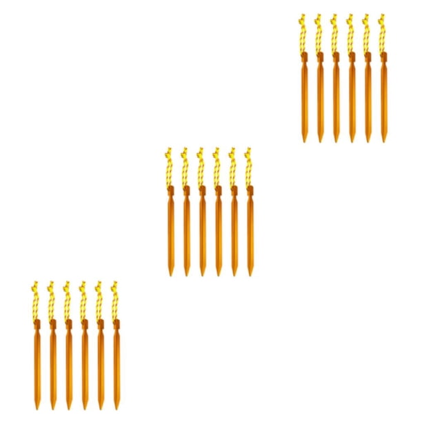 Eigraketly Clavijas para tienda de campaña, 6 uds., cuerda, estacas para jardín, clavo de tierra, aleación de aluminio, Metal resistente para Type1 NO1