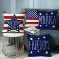 thumbnail image 5 of 4 Pack Memorial Day Pillow Covers 18 x 18 Inch Independence Day American Flag Throw Pillow Case 4th of July Patriotic Star Stripes America Freedom Decor Cushion Case for Home Couch Sofa Bed, 5 of 6