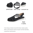 thumbnail image 5 of Rokment Women's Comfortable Closed Toe Wedge Gladiator Walking Sandals Summer Fall Stylish Casual Openwork Elastic Ankle Strap Platform Slingback Dressy Fisherman Shoes Black Size 5.5, 5 of 7