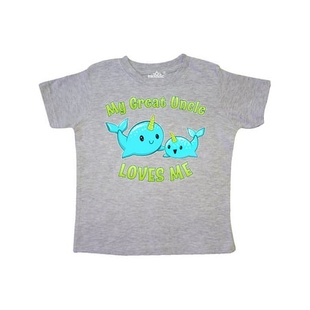 

Inktastic My Great Uncle loves me- cute narwhal Gift Toddler Boy or Toddler Girl T-Shirt