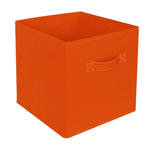 Cubo de almacenamiento plegable, cesta abierta, cesto de ropa plegable para la familia naranja
