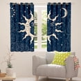 thumbnail image 3 of Sun and Moon Blackout Curtains for Bedroom Living Room Navy Blue Boho Celestial Darkening Grommet Curtain Window Drapes Treatment Room Decor,2 Panels Set-42"W x 96"L (Pack of 2), 3 of 6