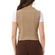 thumbnail image 3 of Chaleco de mezclilla sin mangas para mujer INSPIRE CHIC, con cuello en V y botones, casual, talla L, color caqui, 3 of 6