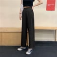 thumbnail image 5 of Bovemsi Casual Pants for Women 2025 New Women's High Waisted Straight Leg Trousers Beach Trousers with Pockets, 5 of 5