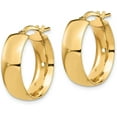 thumbnail image 2 of 14K Yellow Gold 6mm High Polished Hoop Earrings - 20mm- Made In Italy, 2 of 6