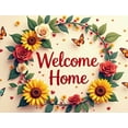 thumbnail image 5 of LUUFILx Welcome Home Banner Floral Butterfly Decor Wall Background for Party Wedding Garden Backdrop Photo Prop Event Decorations Vibrant Flower Display, 5 of 9