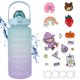 thumbnail image 2 of Muyoka Botella de agua motivacional de 2 litros con marcas de tiempo Jarra de agua de gran capacidad Botella de bebida deportiva portátil con pajita y asa Taza de bebida sin BPA para viajes al aire li Muyoka Hogar, 2 of 7