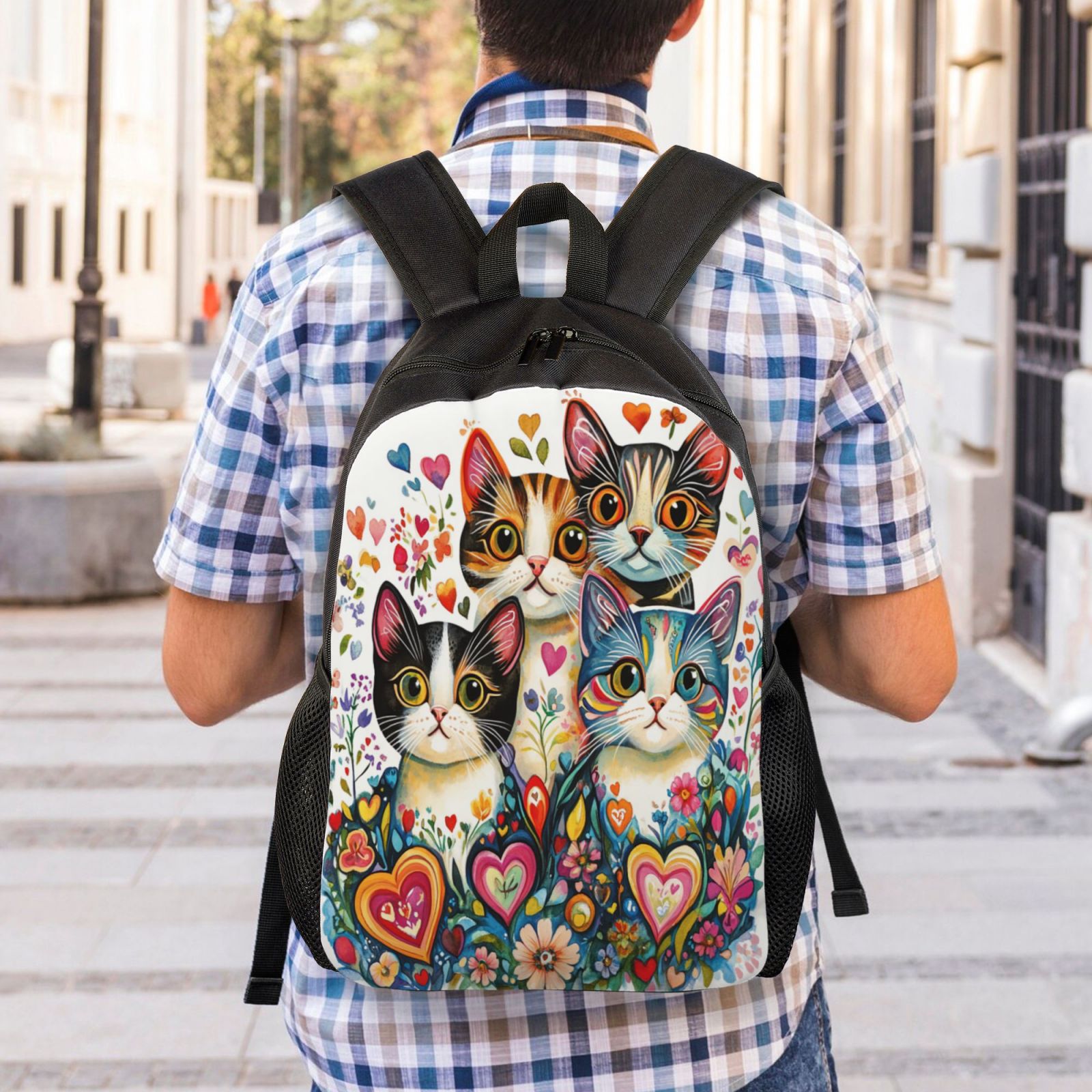Cat Backpack Double Shoulder Backpack Durable, Spacious, Ergonomic Design for Travel, Work & Outdoor Use