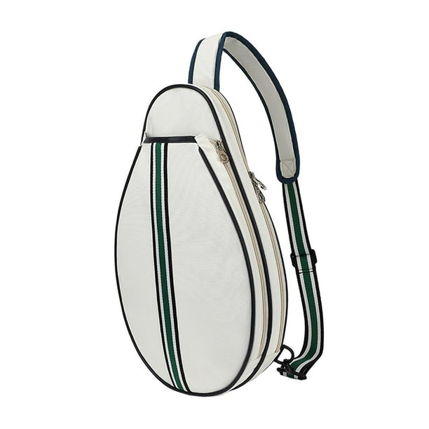 Bolsa de tenis con cremallera suave para jugadores, mujeres, hombres, principiantes, bolsa de squash, bolsa de transporte, bolsa de viaje Beige