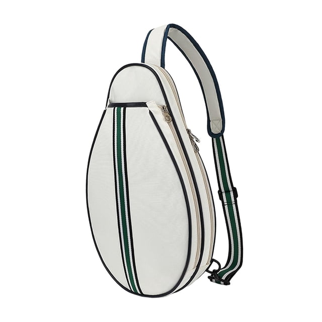 S SERENABLE Sac de Tennis Équipement Transporter Sac Femmes Hommes Réglable Sangle Tennis Sac de Rangement Beige