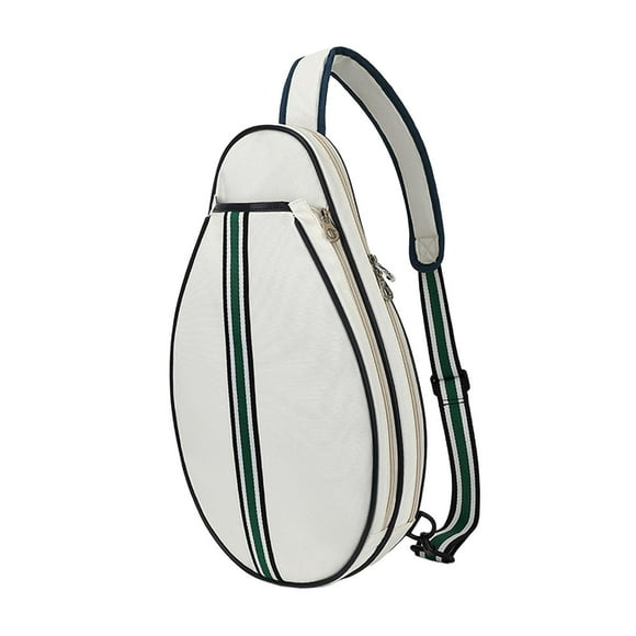 DYNWAVECA Tennis Bag Badminton Bag Players Women Men Squash Bag Portable Paddle Holder Organizer Tennis Racket Bag Tennis Crossbody Bag Beige
