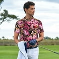thumbnail image 3 of Balery Rose Flowers Camisa Polo de Hombre con Estampado, de Manga Corta y Tejido Medio, Camisa Tipo Golf Polo-Small, 3 of 6