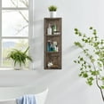 thumbnail image 2 of Danya B. Recife Vertical Three-Tier Modern Shadow Box Cube Display Wall Shelf - Hickory, 2 of 11